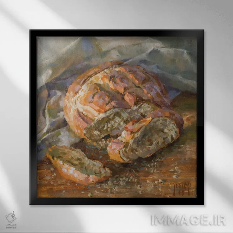 تابلو تازه از فر درآمده اثر الکس کلی - نمای قابدار مشکی