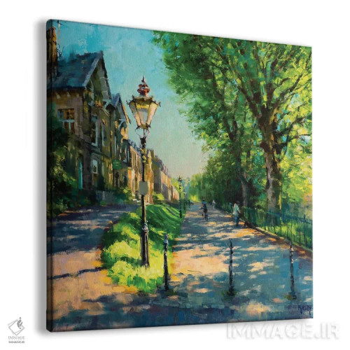 تابلو نور عصرگاهی بر پیادهروی پهن (بایکسون) اثر الکس کلی - نمای پرسپکتیو محصول