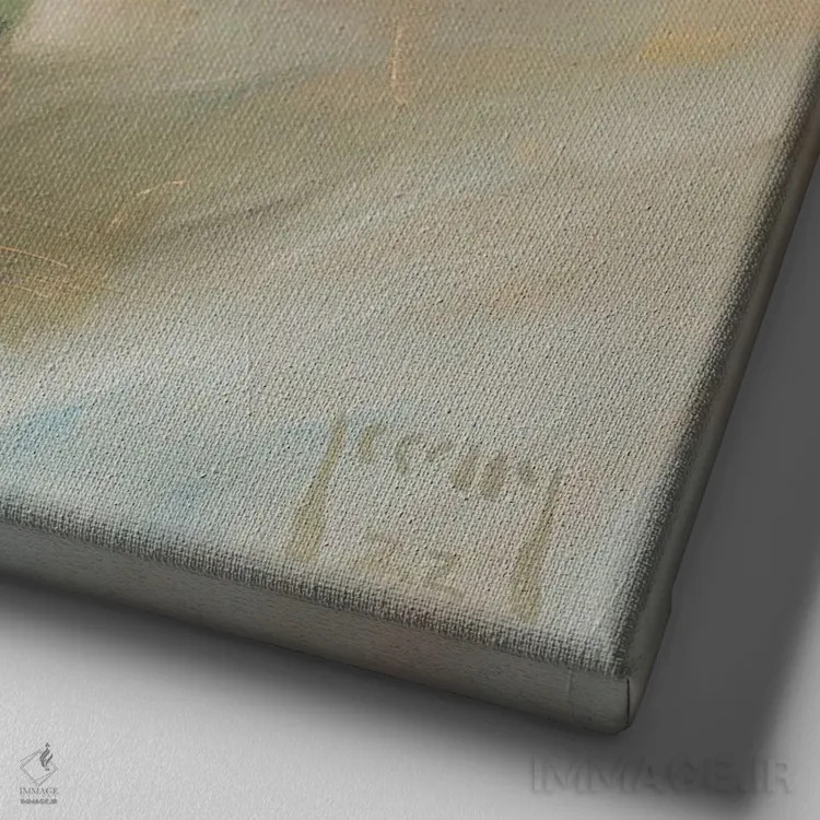 تابلو نرگس و لاله اثر الکس کلی - نمای نزدیک بافت بوم