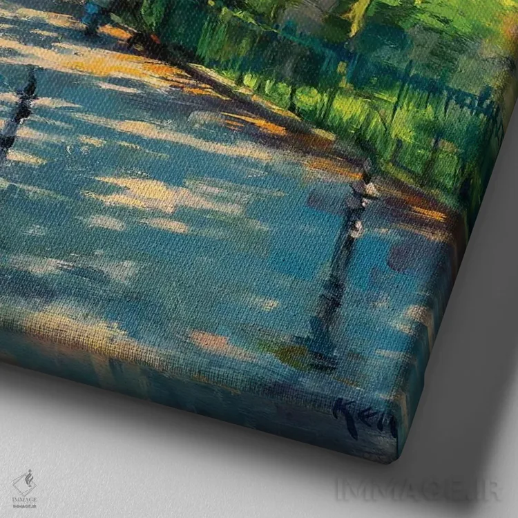 تابلو نور عصرگاهی بر پیادهروی پهن (بایکسون) اثر الکس کلی - نمای نزدیک بافت بوم