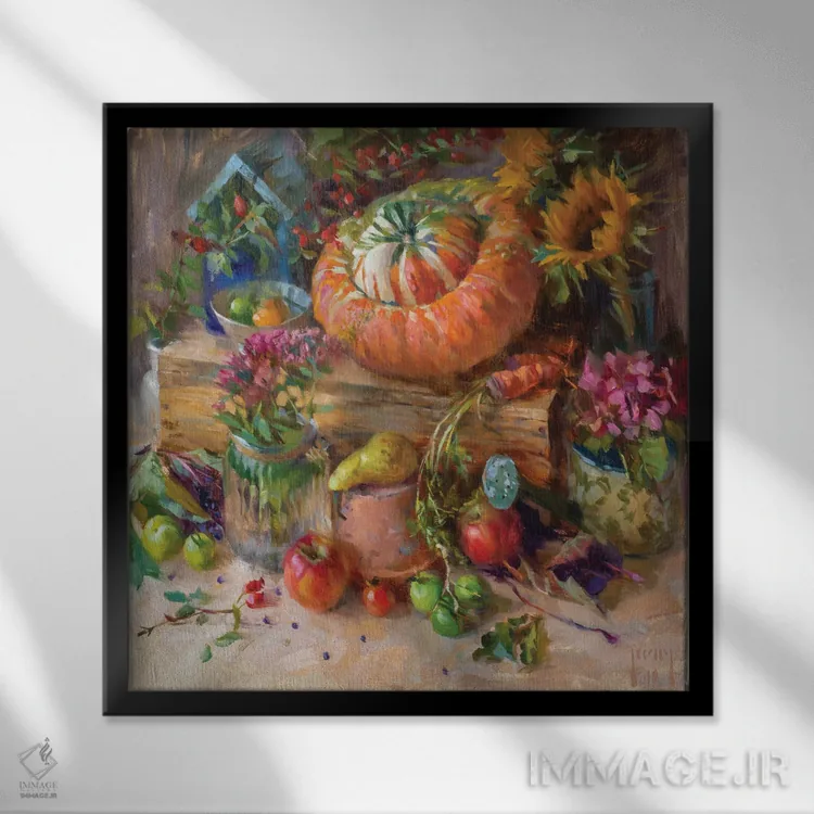 تابلو برداشت محصول اثر الکس کلی - نمای قابدار مشکی