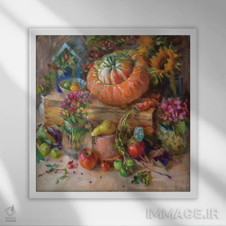 تابلو برداشت محصول اثر الکس کلی - نمای قابدار سفید