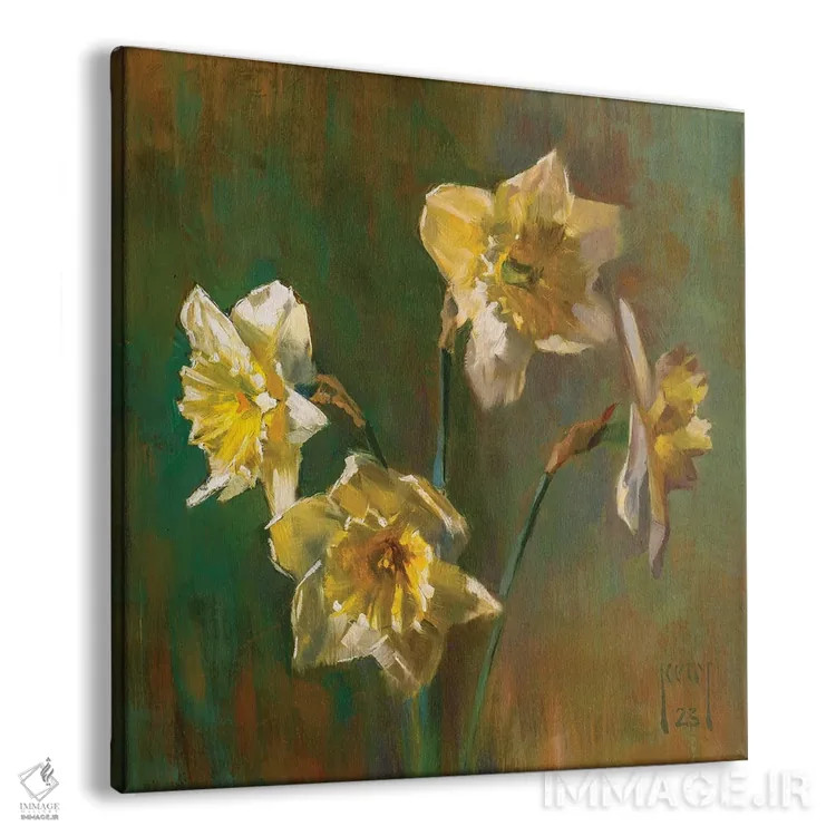 تابلو نرگسهای سفید اثر الکس کلی - نمای پرسپکتیو محصول