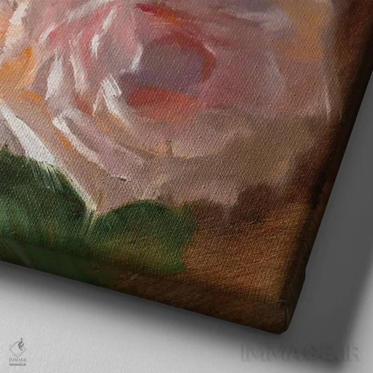 تابلو سهگانهی صورتی اثر الکس کلی - نمای نزدیک بافت بوم