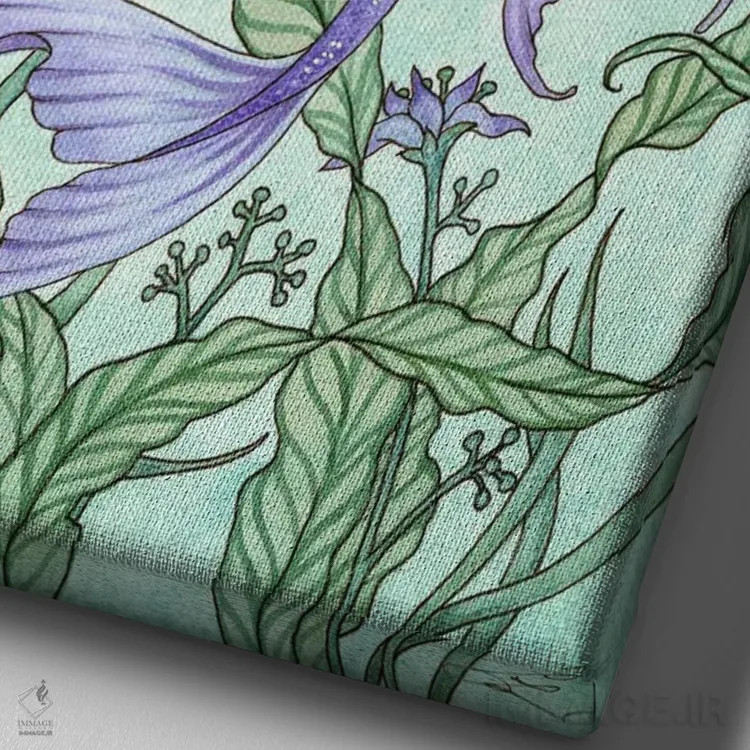 تابلو مارینا و اژدهای دریایی جسور اثر امی براون - نمای نزدیک بافت بوم