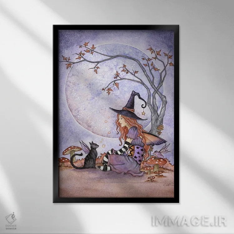 تابلو جادوی ماه اثر امی براون - نمای قابدار مشکی
