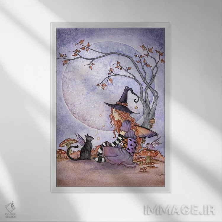 تابلو جادوی ماه اثر امی براون - نمای قابدار سفید