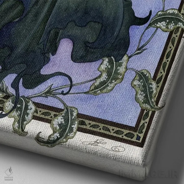 تابلو پری سبز اثر امی براون - نمای نزدیک بافت بوم