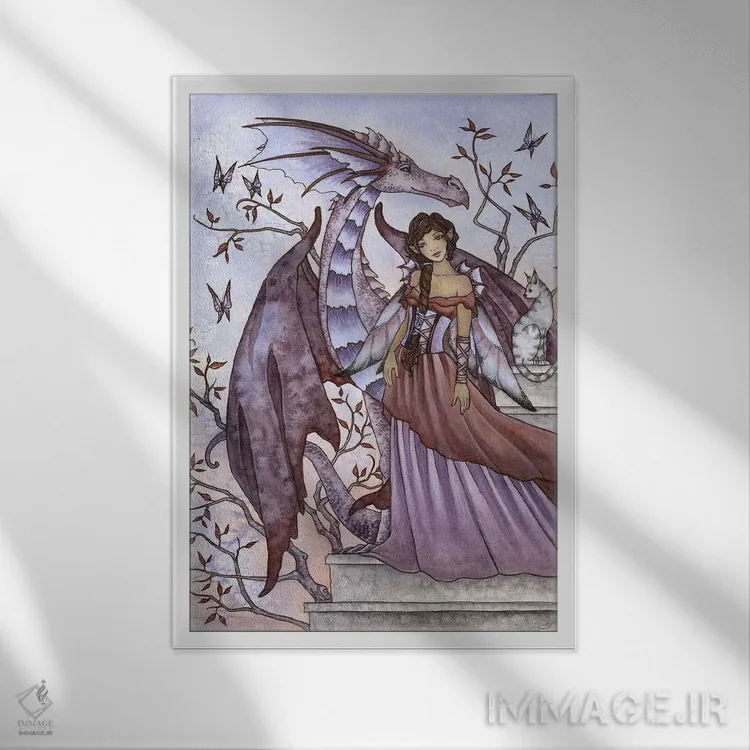 تابلو ملاقات با پروانهها اثر امی براون - نمای قابدار سفید