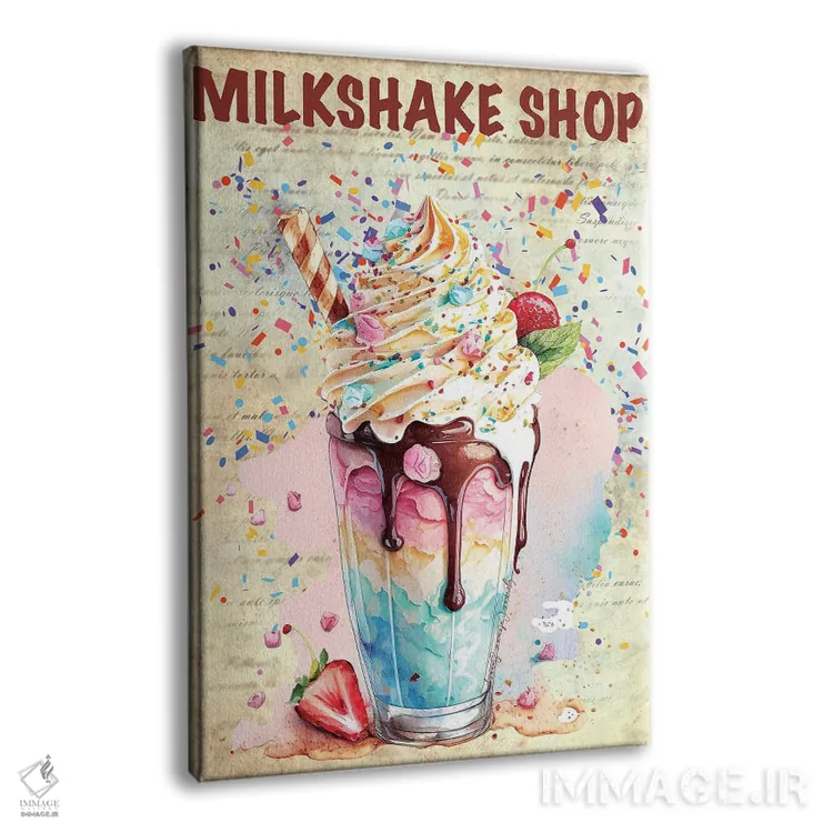 تابلو فروشگاه میلکشیک اثر هنرِ چونی - نمای پرسپکتیو محصول