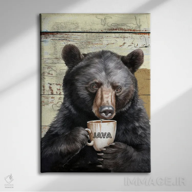 تابلو جاوا (قهوه) اثر هنرِ چونی - نمای روبهرو روی دیوار