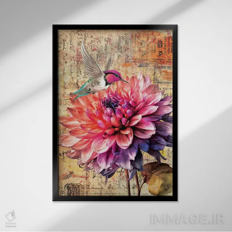 تابلو بلند رویاپردازی کن اثر هنرِ چونی - نمای قابدار مشکی