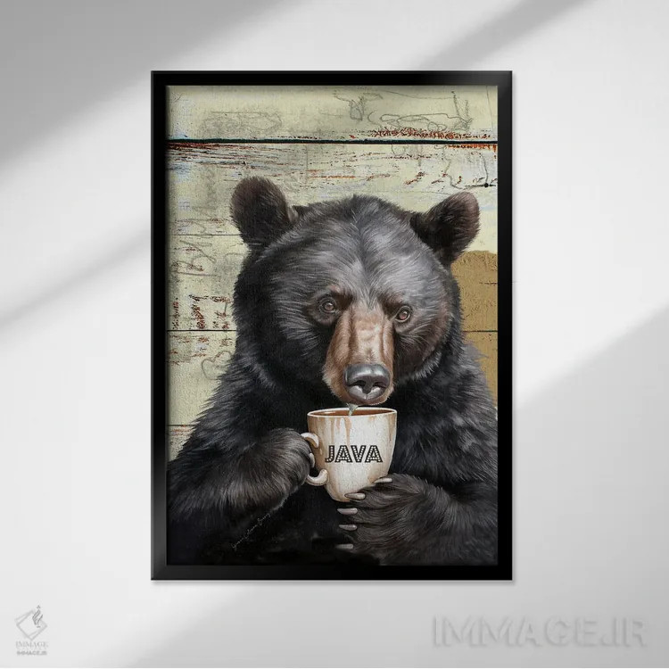 تابلو جاوا (قهوه) اثر هنرِ چونی - نمای قابدار مشکی