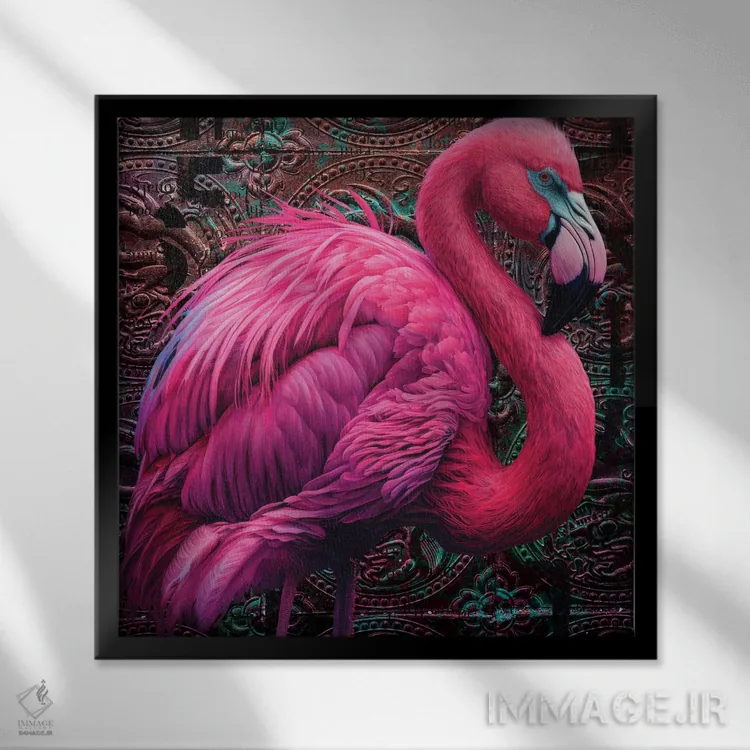 تابلو کروم پردار اثر هنرِ چونی - نمای قابدار مشکی