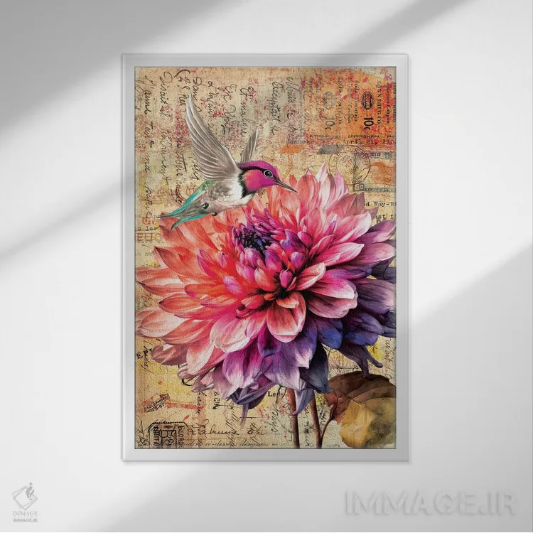 تابلو بلند رویاپردازی کن اثر هنرِ چونی - نمای قابدار سفید