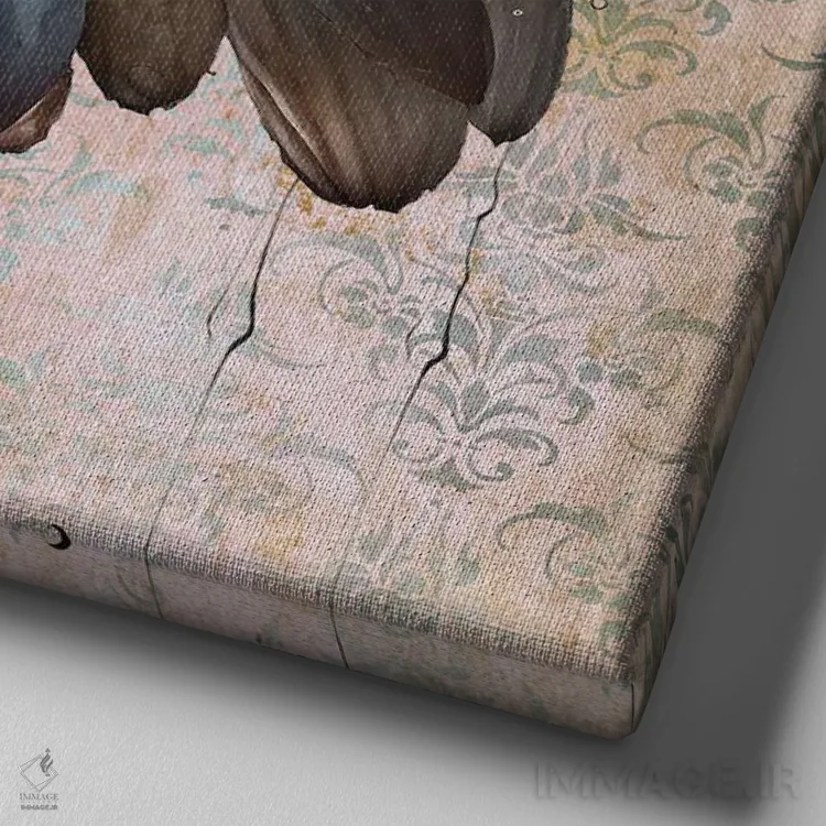 تابلو شبنم تازه اثر هنرِ چونی - نمای نزدیک بافت بوم