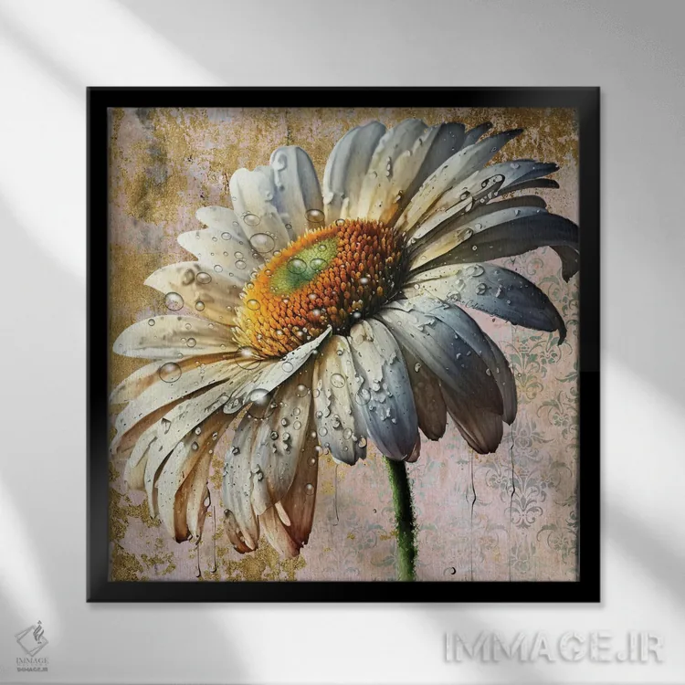 تابلو شبنم تازه اثر هنرِ چونی - نمای قابدار مشکی