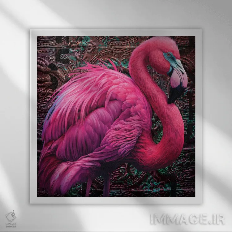 تابلو کروم پردار اثر هنرِ چونی - نمای قابدار سفید