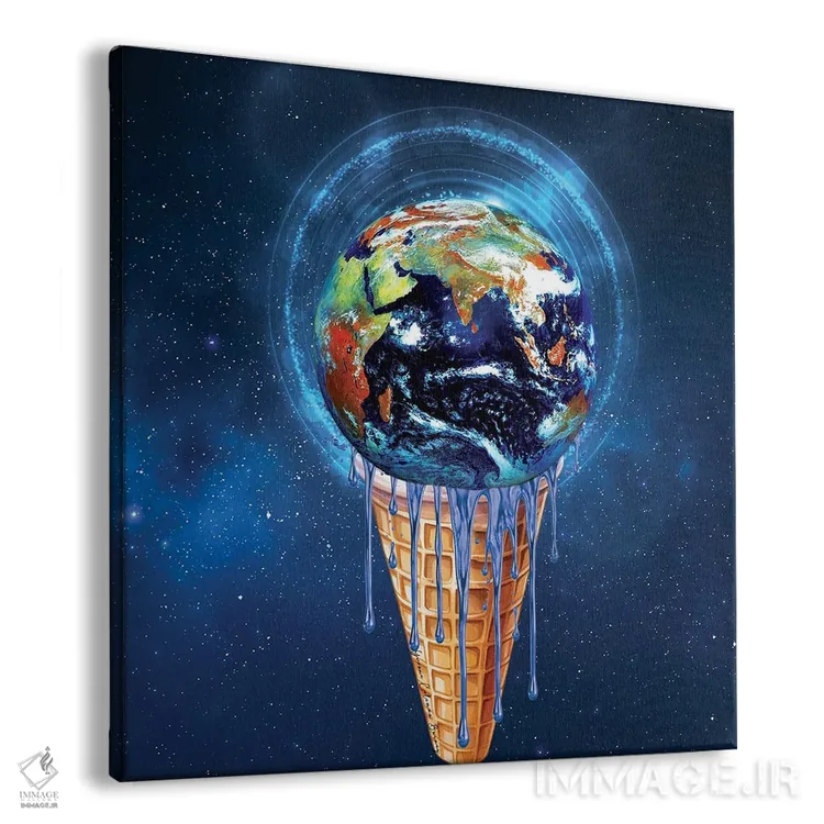 تابلو بستنی قیفی زمین پرانرژی اثر هنرِ چونی - نمای پرسپکتیو محصول