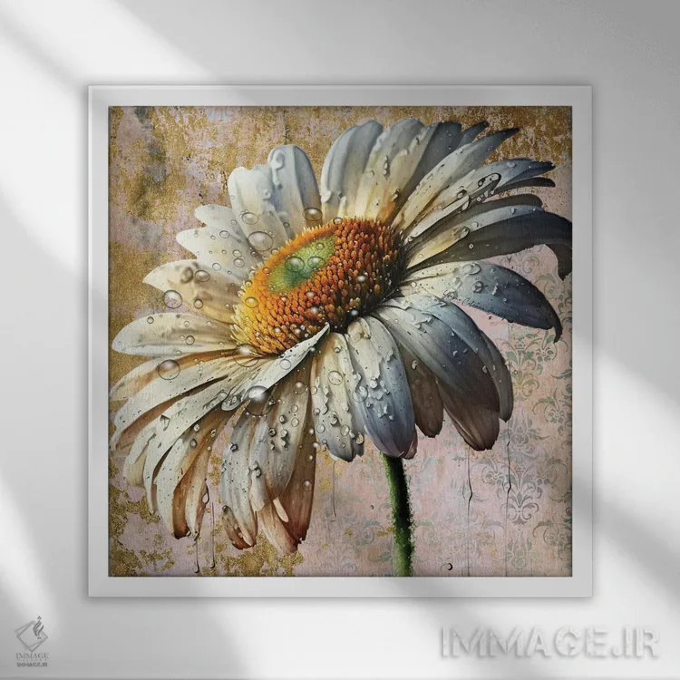 تابلو شبنم تازه اثر هنرِ چونی - نمای قابدار سفید