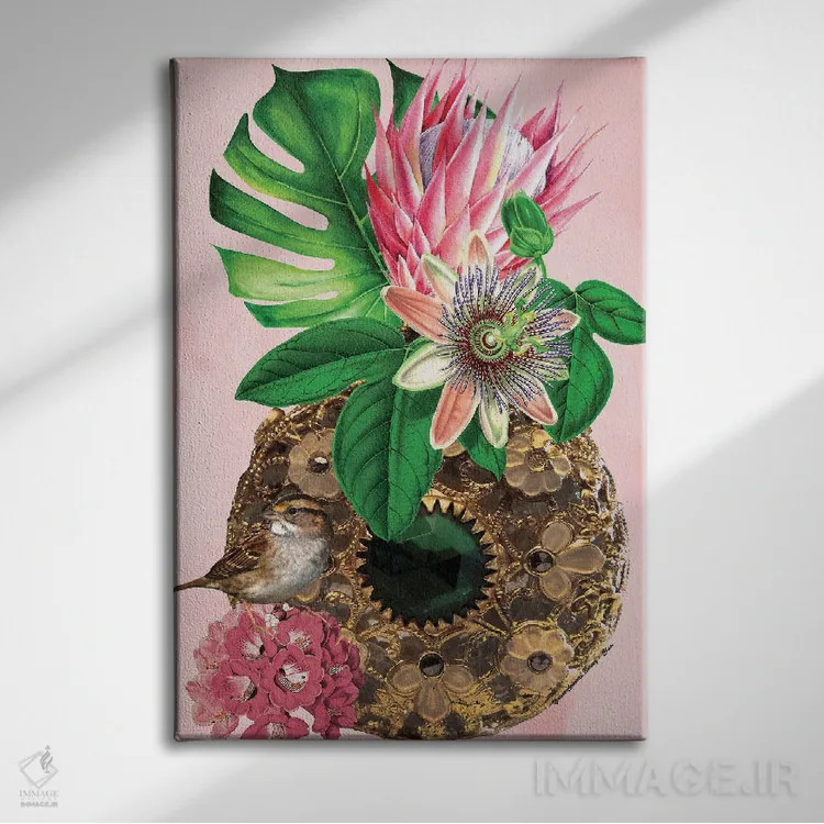 تابلو مخمل زمردی اثر هنرِ چونی - نمای روبهرو روی دیوار