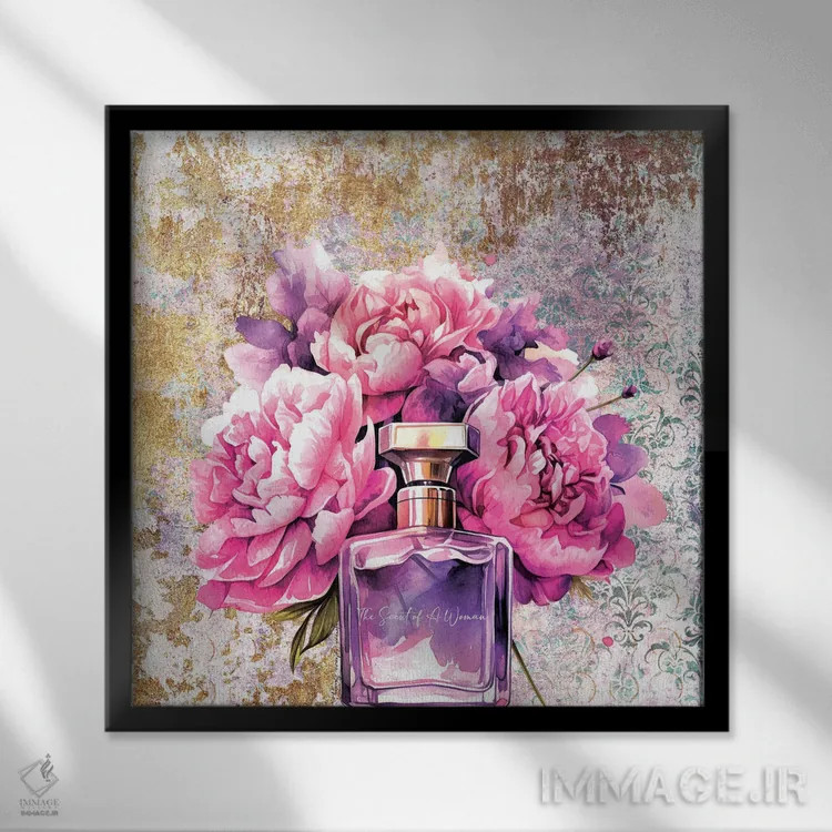 تابلو عطر یک زن اثر هنرِ چونی - نمای قابدار مشکی