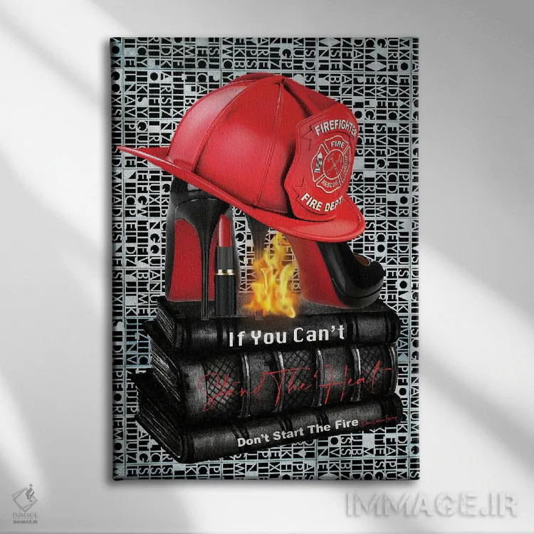 تابلو قرمز آتشنشانی اثر هنرِ چونی - نمای روبهرو روی دیوار