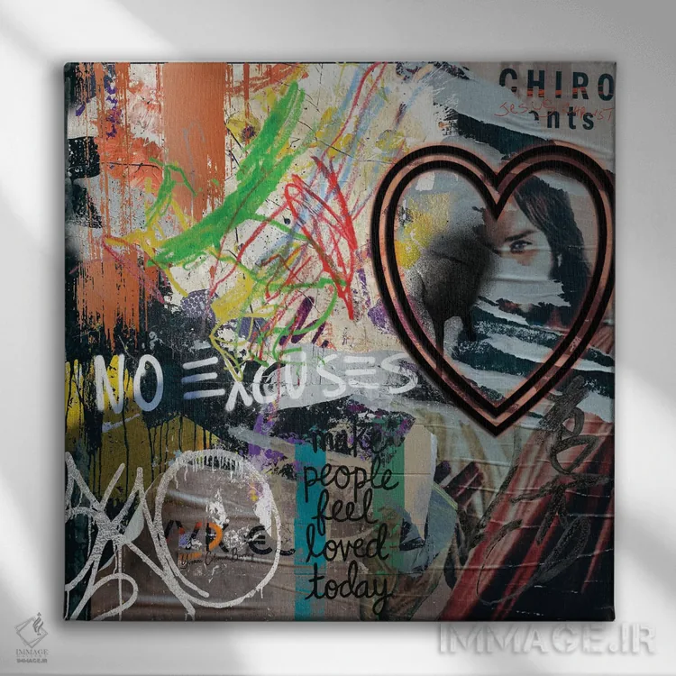 تابلو عیسی مسیح روی دیوار اثر هنرِ چونی - نمای روبهرو روی دیوار