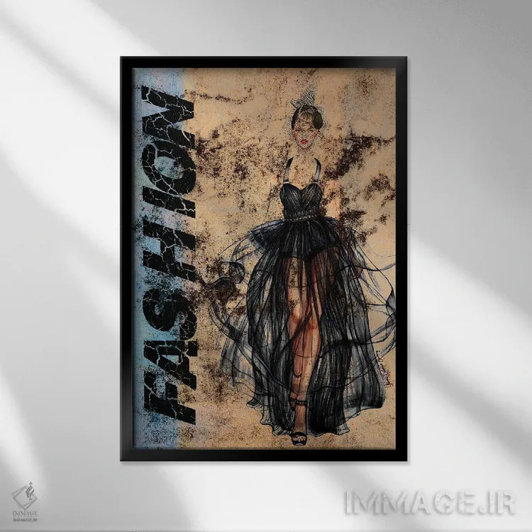 تابلو مد اثر هنرِ چونی - نمای قابدار مشکی