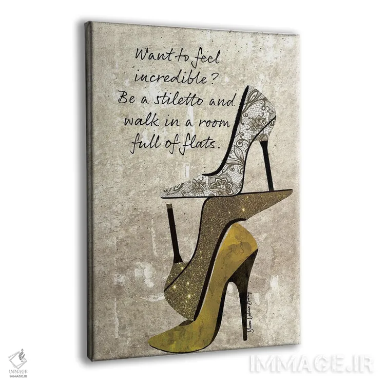 تابلو کفش پاشنهبلند در اتاق اثر هنرِ چونی - نمای پرسپکتیو محصول