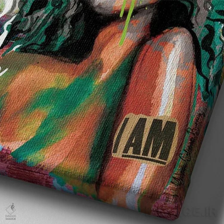 تابلو دوستم داشته باش اثر هنرِ چونی - نمای نزدیک بافت بوم