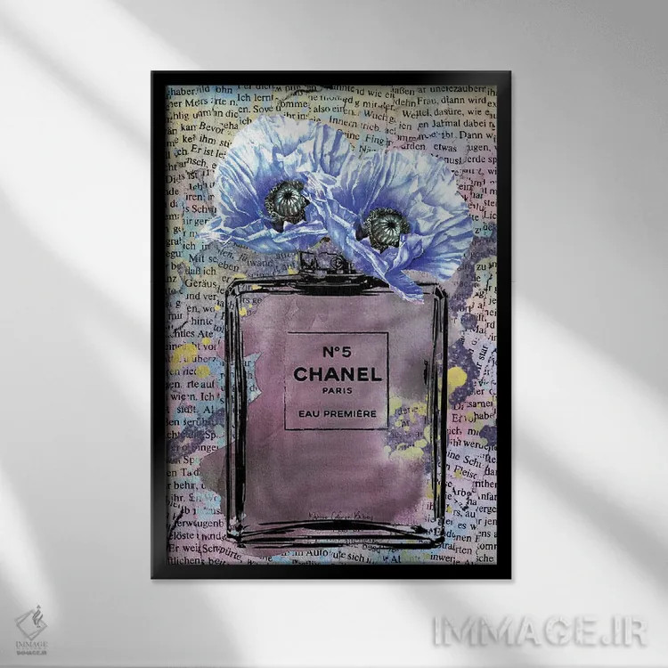 تابلو شنل بنفش اثر هنرِ چونی - نمای قابدار مشکی