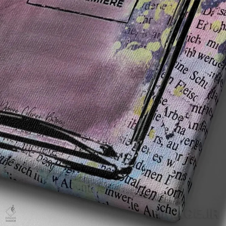 تابلو شنل بنفش اثر هنرِ چونی - نمای نزدیک بافت بوم