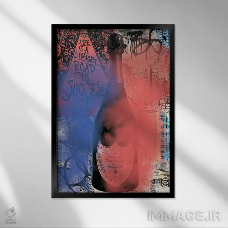 تابلو جاده مستقیم به سوی موفقیت اثر هنرِ چونی - نمای قابدار مشکی