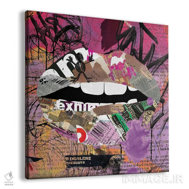 تابلو لبهای گرافیتی اثر هنرِ چونی - نمای پرسپکتیو محصول