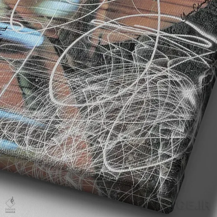 تابلو درخشش عزیزم اثر هنرِ چونی - نمای نزدیک بافت بوم