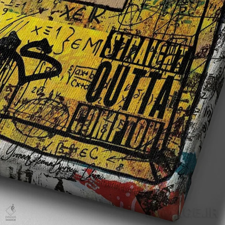 تابلو کوکو شنل (برند و شخص) اثر هنرِ چونی - نمای نزدیک بافت بوم