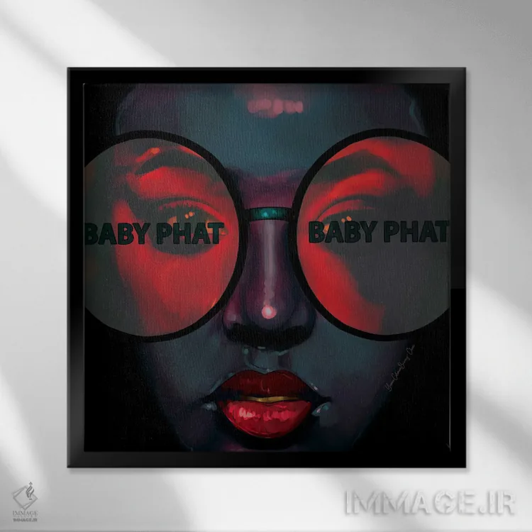 تابلو بیبی فت (برند مد) اثر هنرِ چونی - نمای قابدار مشکی