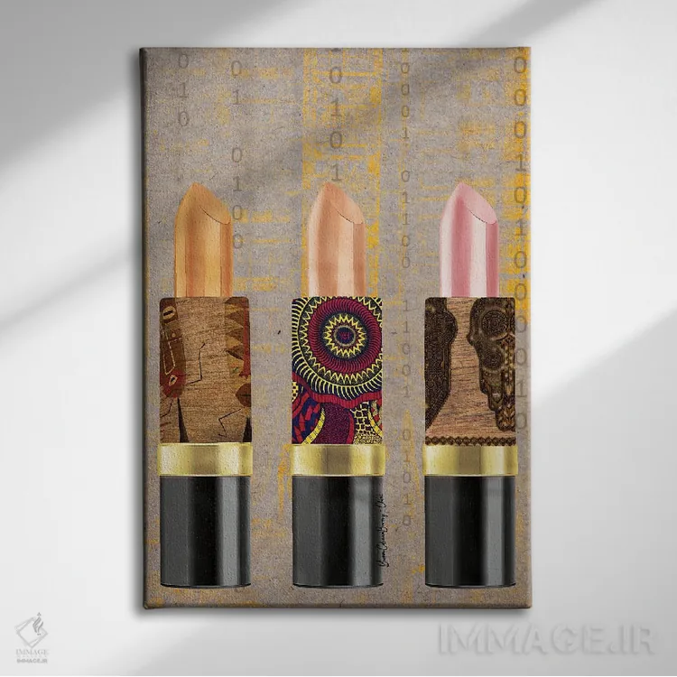 تابلو رژلب نیجریهای اثر هنرِ چونی - نمای روبهرو روی دیوار
