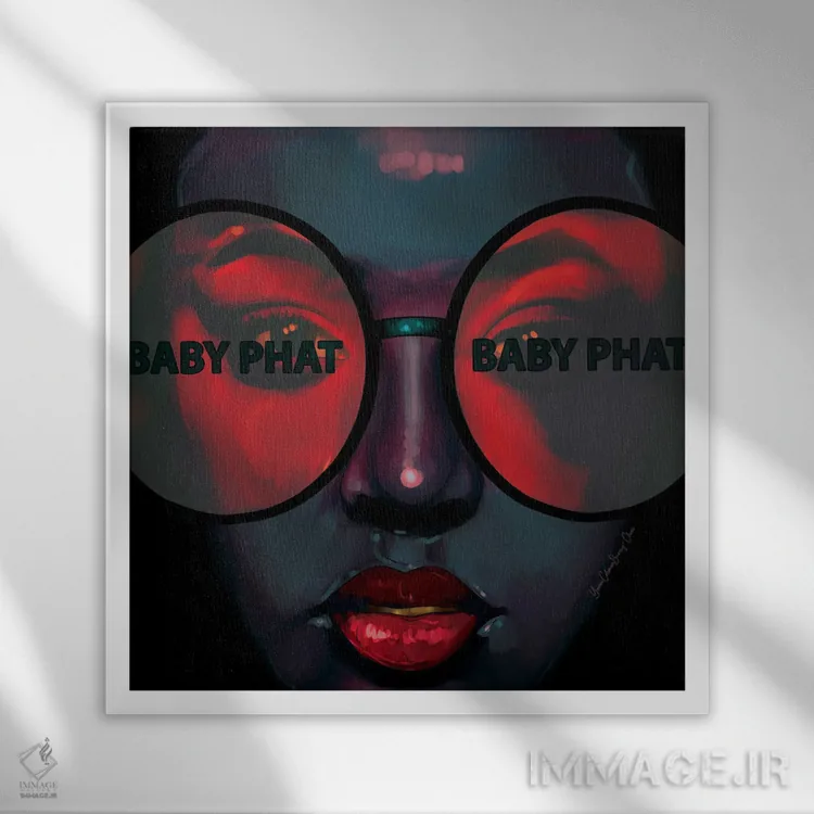 تابلو بیبی فت (برند مد) اثر هنرِ چونی - نمای قابدار سفید