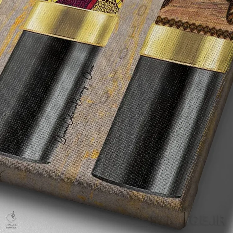 تابلو رژلب نیجریهای اثر هنرِ چونی - نمای نزدیک بافت بوم