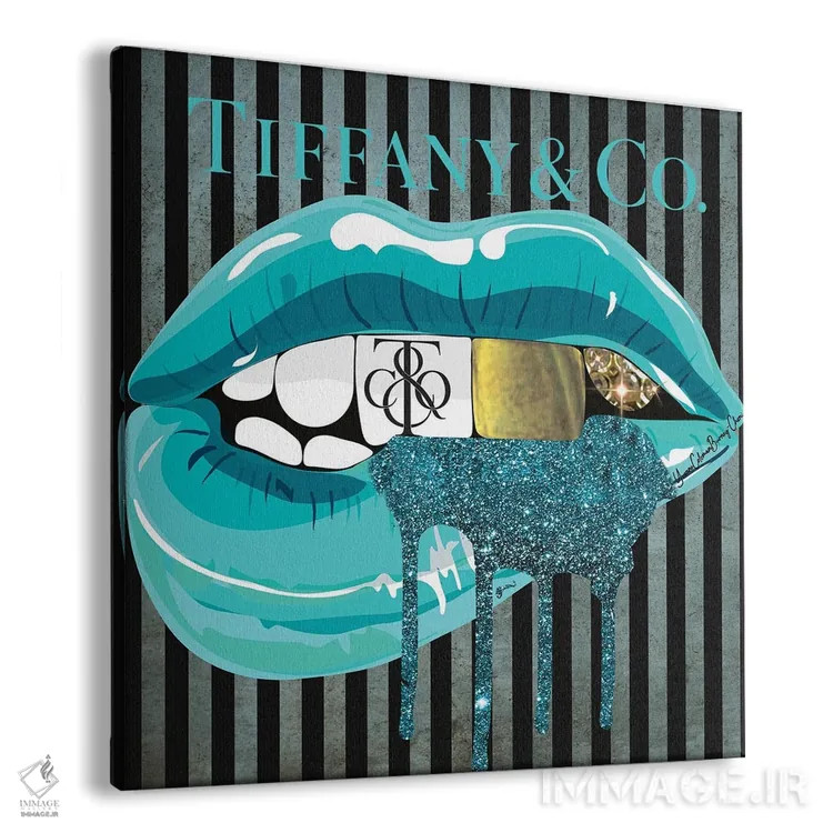 تابلو لبهای تیفانی (برند) اثر هنرِ چونی - نمای پرسپکتیو محصول