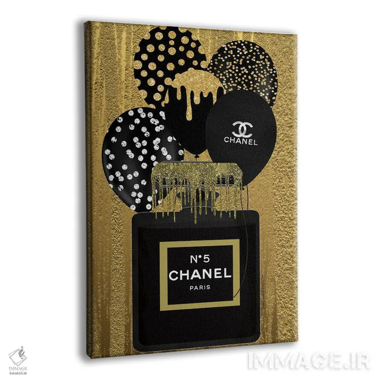 تابلو شنل طلایی و مشکی اثر هنرِ چونی - نمای پرسپکتیو محصول