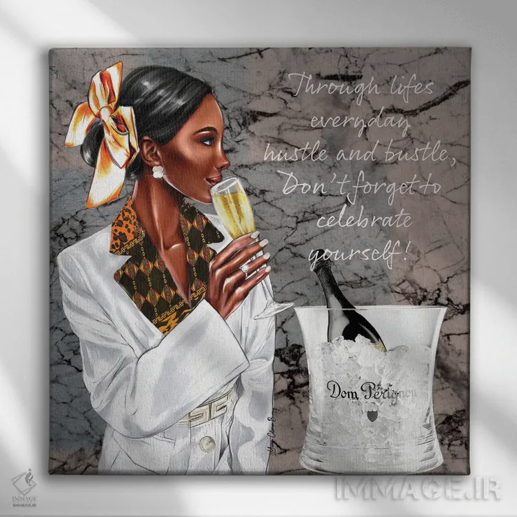 تابلو خودت را جشن بگیر اثر هنرِ چونی - نمای روبهرو روی دیوار
