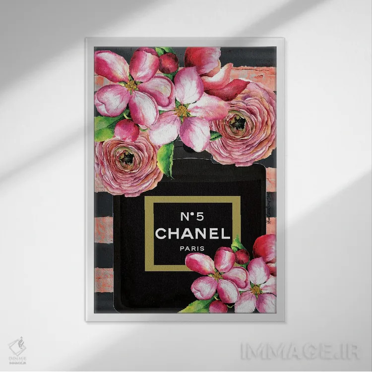 تابلو شنل شکوفا در پاریس اثر هنرِ چونی - نمای قابدار سفید