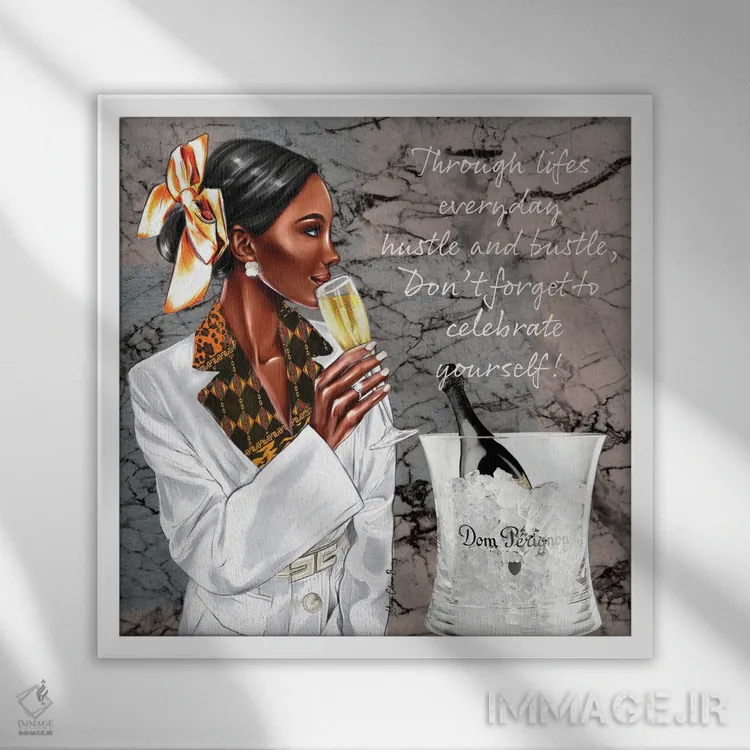 تابلو خودت را جشن بگیر اثر هنرِ چونی - نمای قابدار سفید