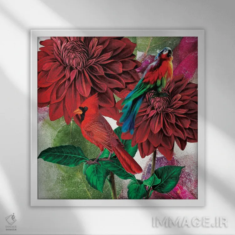 تابلو مخمل قرمز (هم کیک هم جنس) اثر هنرِ چونی - نمای قابدار سفید