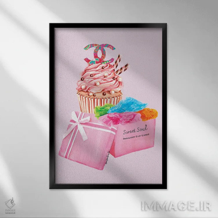 تابلو کاپکیکهای روح شیرین شنل اثر هنرِ چونی - نمای قابدار مشکی