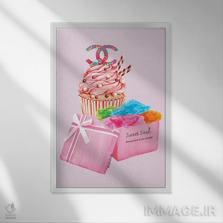 تابلو کاپکیکهای روح شیرین شنل اثر هنرِ چونی - نمای قابدار سفید