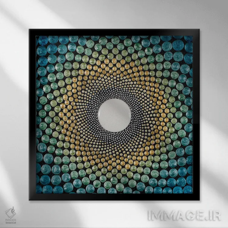 تابلو اشعهها اثر امی داینر - نمای قابدار مشکی